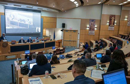 Photo of Judicial Institute's Main Lecture hall during a training session.
