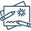 Small icon of drawing with crayons